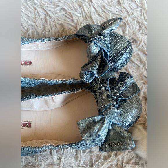 Prada ballerinas / flats python grey / blue size 6.5 - Picture 2 of 10